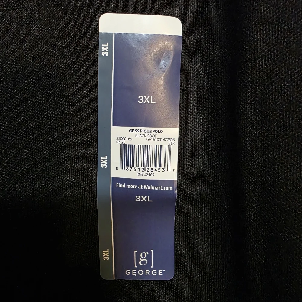George Mens Classic Black Polo Shirt 3XL - Picture 2 of 4